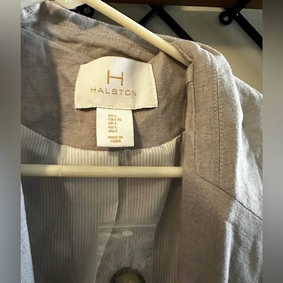 Halston Linen Blend Blazer Suit Jacket - Picture 8 of 9